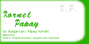 kornel papay business card