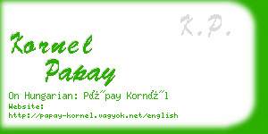 kornel papay business card